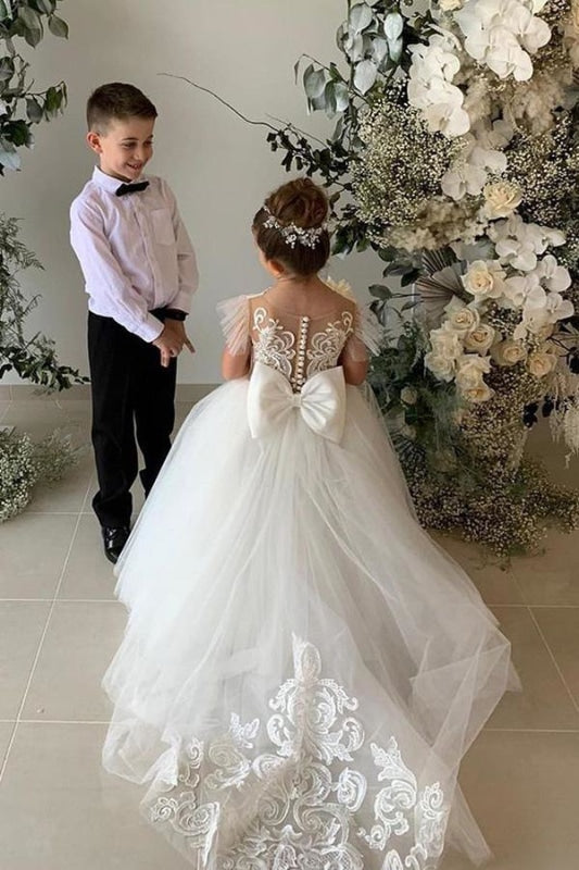 Amazon.com: Flower Girl Lace Dress for Kids Wedding Bridesmaid Pageant  Party Formal Long Gown Big Little Princess First Communion Birthday Dance  Prom Beaded Butterfly Maxi Tulle Dresses Blue - Flower 5-6 Years :